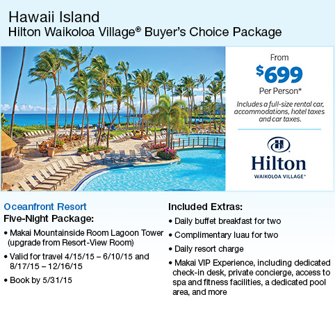 There’s nothing like an island holiday to leave you feeling relaxed and refreshed. Hawaiian Islands Hilton Waikoloa Village Buyer S Package Costco Weekender